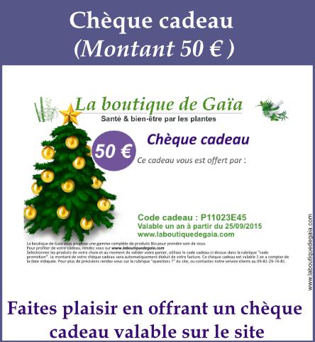 Cheque cadeau 50 noel